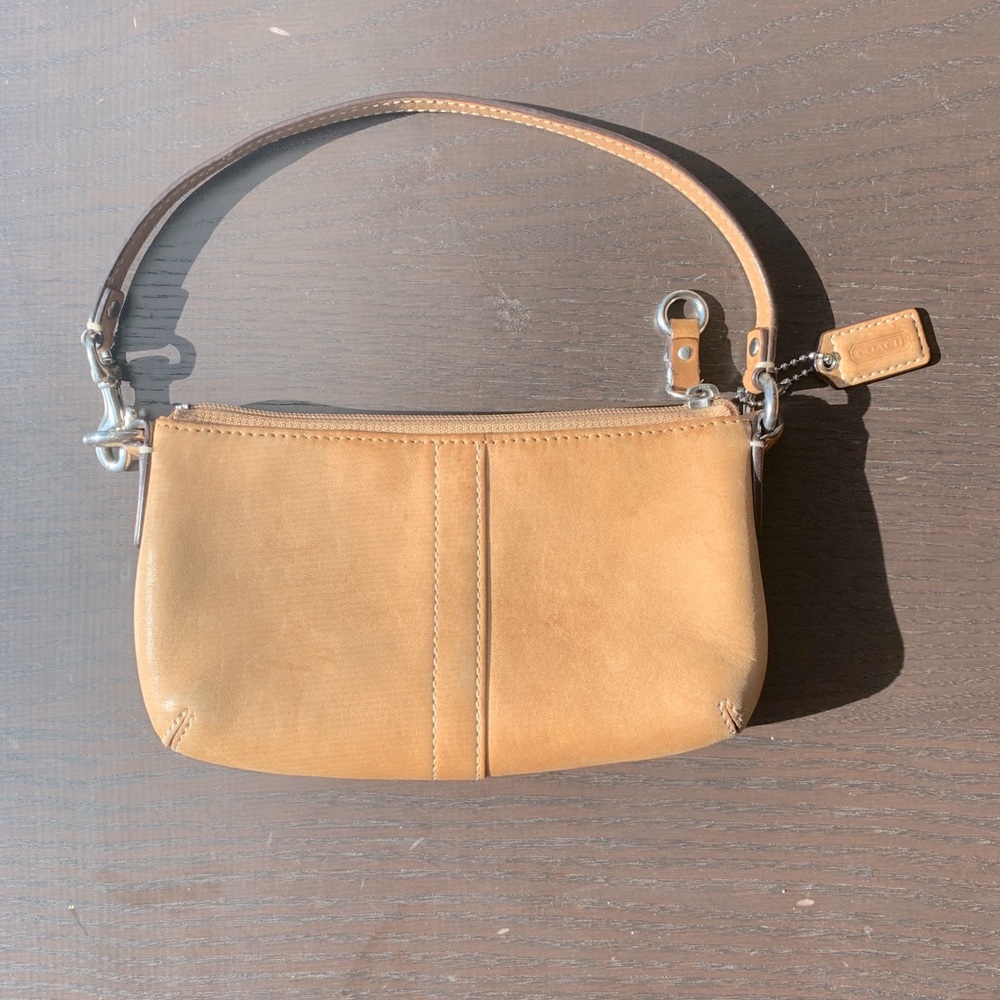 Coach Large Wristlet - Camel Colored Leather